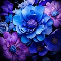 Midnight Blues: A Dramatic Bouquet of Deep Purple and Blue Flowers