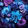 Midnight Blues: A Dramatic Bouquet of Deep Purple and Blue Flowers