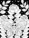 Midnight Bugs Insects Coloring Page For Adult