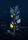 Midnight Foliage: A Modern Nocturnal Tapestry of Interconnected