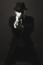 Midnight gangster in vintage look. Royalty Free Stock Photo