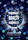 Midnight Madness Party. Template poster. Vector illustration Royalty Free Stock Photo