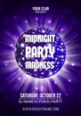 Midnight Madness Party. Template poster. Vector illustration Royalty Free Stock Photo