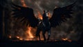 Midnight Majesty: Dark Pegasus in Moonlit Splendor Royalty Free Stock Photo