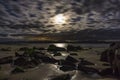 Midnight moon light on the rocks Royalty Free Stock Photo