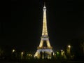 Midnight in Paris - The Eiffel Tower glows in the dark Royalty Free Stock Photo