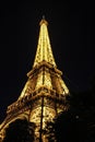 Midnight in Paris, Eiffel Tower Royalty Free Stock Photo