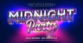 Midnight Party Text Style Effect. Editable Graphic Text Template