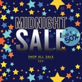 Midnight Sale Banner Advertising Promotion Vector