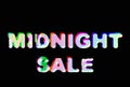 Midnight sale sign on the black background