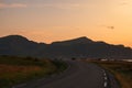 A road disapearing in the horizon in Lofoten, Norway