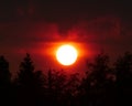 Midnight sun in early am in Alaska shortly after solstice Royalty Free Stock Photo