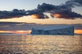 Midnight sun - Icebergs in the Drake Passage - Antarctica Royalty Free Stock Photo