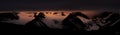 Midnight sun over the Kebnekaise peak Royalty Free Stock Photo