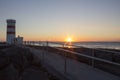 Midnight Sun setting at Gardur Royalty Free Stock Photo
