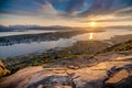 Midnight Sun in Tromso, Norway. Royalty Free Stock Photo