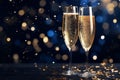 Midnight toast celebration with clinking Royalty Free Stock Photo