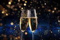 Midnight toast celebration with clinking Royalty Free Stock Photo