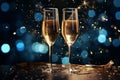 Midnight toast celebration with clinking Royalty Free Stock Photo