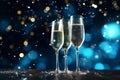 Midnight toast celebration with clinking Royalty Free Stock Photo