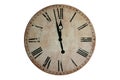 Midnight wall clock.Wall clock that marks a few minutes to midnight Royalty Free Stock Photo