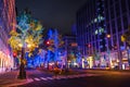 Midosuji Street light illumination, Osaka, Japan Royalty Free Stock Photo