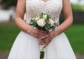 Midsection Of Bride Holding Bouquet Royalty Free Stock Photo