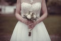 Midsection Of Bride Holding Bouquet Royalty Free Stock Photo