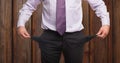 Midsection of businessman showing empty pockets Royalty Free Stock Photo