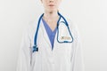 Midsection Of Doctor With Stethoscope Around Neck Royalty Free Stock Photo