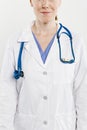 Midsection Of Doctor With Stethoscope Around Neck Royalty Free Stock Photo