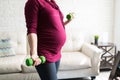 Mid Adult Pregnant Woman Doing Some Workout