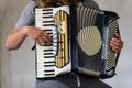 Midsection of woman playing accordion Royalty Free Stock Photo