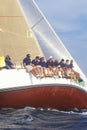 Midshipmen from the U.S. Naval Academy practice sailing skills in Chesapeake Bay, near Annapolis, Maryland Royalty Free Stock Photo