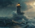 In the midst of a gale, the lighthouse serves as a beacon of shelter for vessels seeking harbor