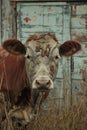 Rustic Beauty: A Majestic Portrait of an American Cow in Tall Gr