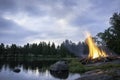 Midsummer bonfire in Finland Royalty Free Stock Photo