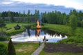 Midsummer bonfire in Juokslahti, Finland Royalty Free Stock Photo