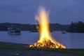 Midsummer bonfire in Savonlinna, Finland