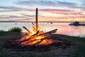 Midsummer bonfire Royalty Free Stock Photo