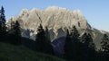 Midsummer bonfire at Zugspitze mountain and Ehrwalder Sonnenspitze mountain in Tyrol, Austria