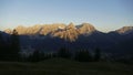 Midsummer bonfire at Zugspitze mountain and Ehrwalder Sonnenspitze mountain in Tyrol, Austria