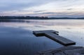 Midsummer night next to lake in Finland Royalty Free Stock Photo