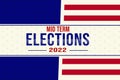 Midterm Elections background with American flag colors and stars. United States November elections wallpaper