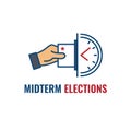 2022 Midterm Elections Design w Red White and Blue Vote Icon