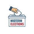 2022 Midterm Elections Design w Red White and Blue Vote Icon