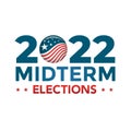 2022 Midterm Elections Design w Red White and Blue Vote Icon