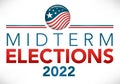 2022 Midterm Elections Design w Red White and Blue Vote Icon