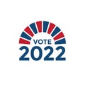 2022 Midterm Elections Design w Red White and Blue Vote Icon