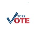 2022 Midterm Elections Design w Red White and Blue Vote Icon